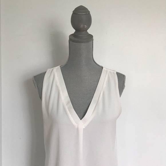 White Chiffon Style Shift Dress - Picture 2 of 5